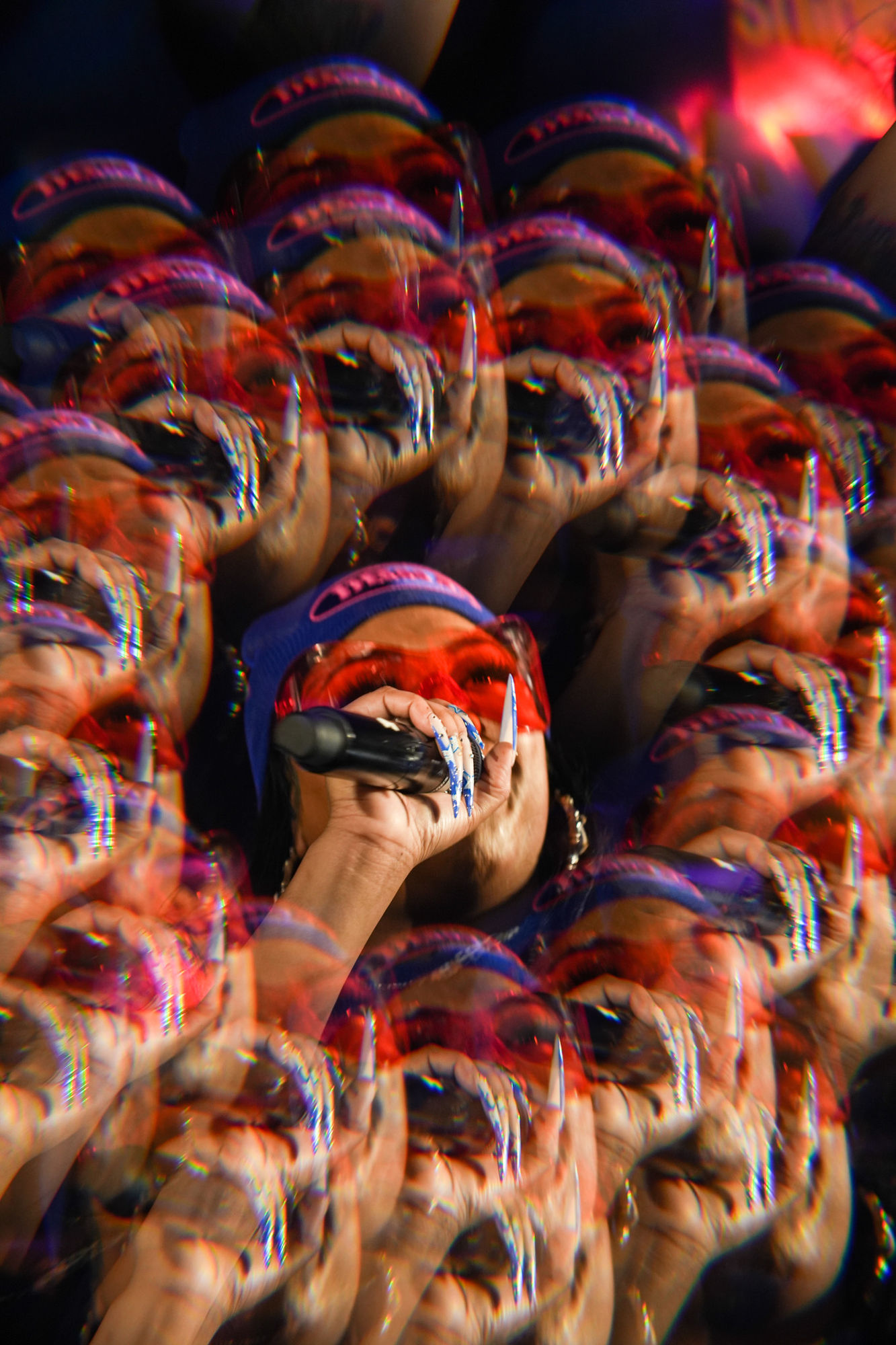 Kinetic blur of a performer on stage at Air Max Day